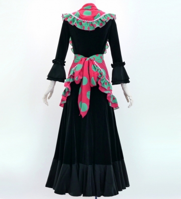 Flamenco Apron and Shawl Set / Polka Dots / Pink&Turquoise Blue / JPA-6