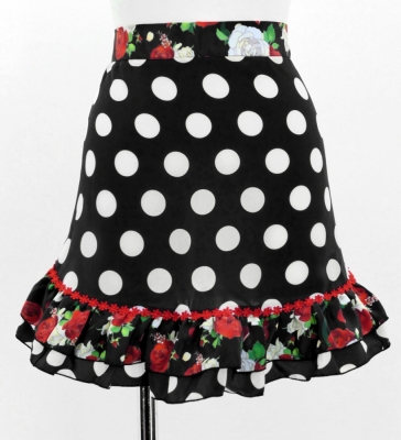 Flamenco Apron and Shawl Set / Polka Dots / Black / JPA-8