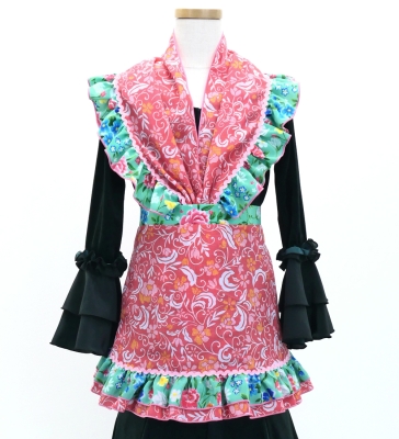 Kids Flamenco Apron and Shawl Set / Floral / Light Pink / JPAp-10