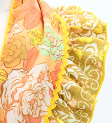 Kids Flamenco Apron and Shawl Set / Floral / Orange / JPAp-11
