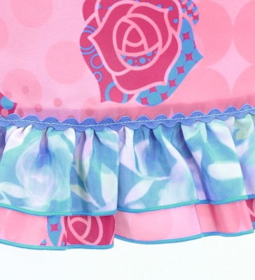 Kids Flamenco Apron and Shawl Set / Roses & Dots / Pink / JPAp-12