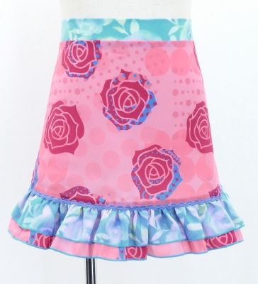 Kids Flamenco Apron and Shawl Set / Roses & Dots / Pink / JPAp-12