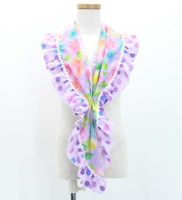 Kids Flamenco Apron and Shawl Set / Floral / Lavender & Pink / JPAp-13