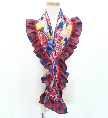 Kids Flamenco Apron and Shawl Set / Roses / Blue / JPAp-14