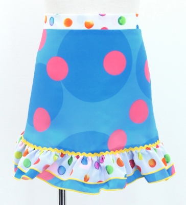 Kids Flamenco Apron and Shawl Set / Polka Dots / Light Blue / JPAp-15
