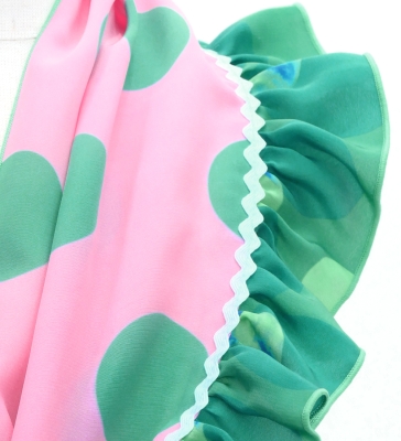 Kids Flamenco Apron and Shawl Set / Polka Dots / Light Pink & Turquoise Blue / JPAp-16