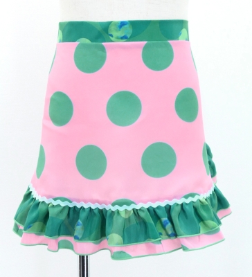 Kids Flamenco Apron and Shawl Set / Polka Dots / Light Pink & Turquoise Blue / JPAp-16