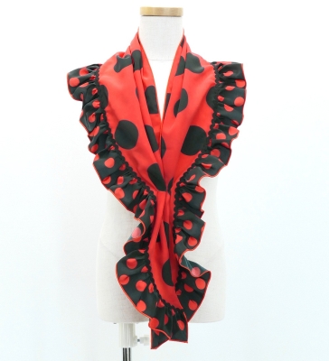 Kids Flamenco Apron and Shawl Set / Polka Dots / Red & Black / JPAp-1