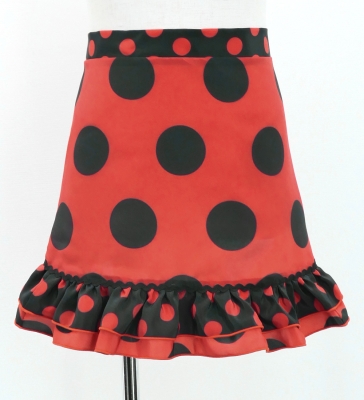 Kids Flamenco Apron and Shawl Set / Polka Dots / Red & Black / JPAp-1