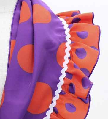 Kids Flamenco Apron and Shawl Set / Polka Dots / Purple & Orange / JPAp-2