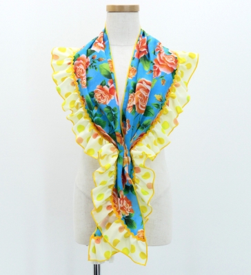 Kids Flamenco Apron and Shawl Set / Roes / Light Blue / JPAp-6
