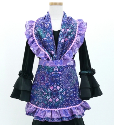 Kids Flamenco Apron and Shawl Set / Arabesque / Navy / JPAp-8