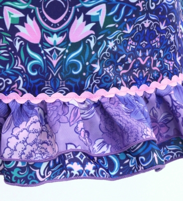 Kids Flamenco Apron and Shawl Set / Arabesque / Navy / JPAp-8
