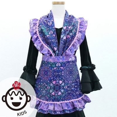 Kids Flamenco Apron and Shawl Set / Arabesque / Navy / JPAp-8
