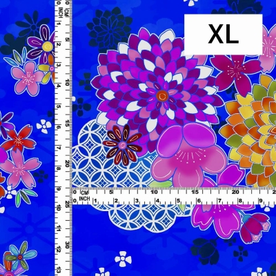 Japan Fabric / Chrysanthemum, Plum Blossom & Cherry Blossom / JWA-005-BL