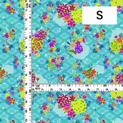 Japan Fabric / Chrysanthemum, Plum Blossom & Cherry Blossom / JWA-005-LBL