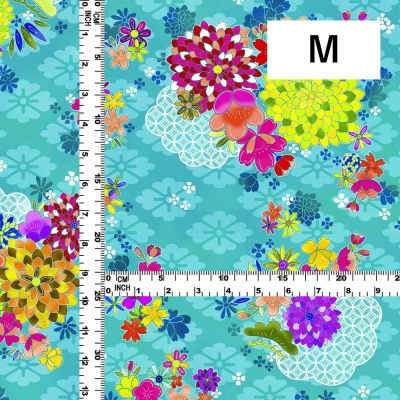 Japan Fabric / Chrysanthemum, Plum Blossom & Cherry Blossom / JWA-005-LBL