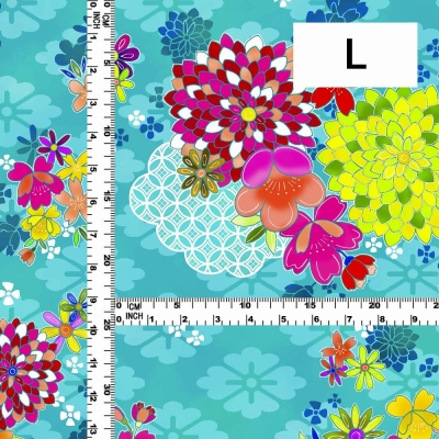 Japan Fabric / Chrysanthemum, Plum Blossom & Cherry Blossom / JWA-005-LBL