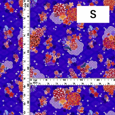 Japan Fabric / Chrysanthemum, Plum Blossom & Cherry Blossom / JWA-005-PU