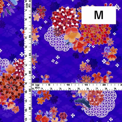 Japan Fabric / Chrysanthemum, Plum Blossom & Cherry Blossom / JWA-005-PU