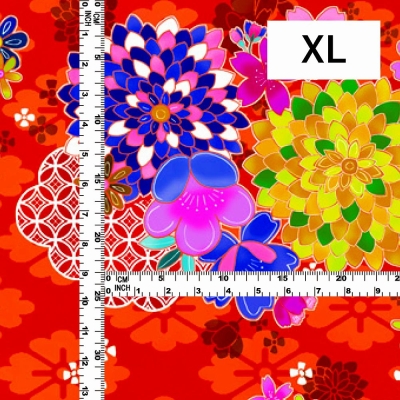 Japan Fabric / Chrysanthemum, Plum Blossom & Cherry Blossom / JWA-005-RD