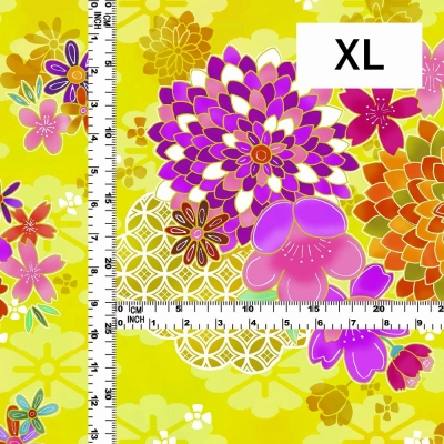 Japan Fabric / Chrysanthemum, Plum Blossom & Cherry Blossom / JWA-005-YE