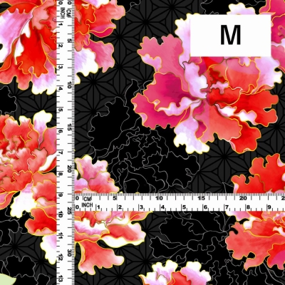 Japan Fabric / Peony / JWA-007-BK