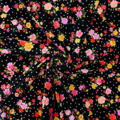 Flamenco Fabric / Rose&Carnation / JKF-079-BK