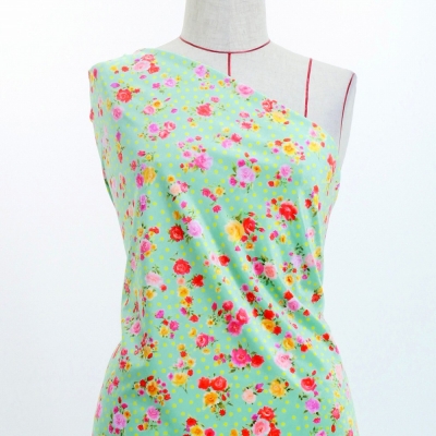 Flamenco Fabric / Rose&Carnation / JKF-079-LGR