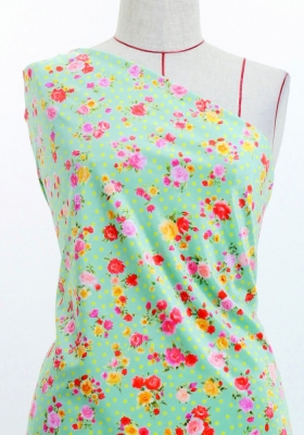 Flamenco Fabric / Rose&Carnation / JKF-079-LGR
