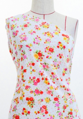 Flamenco Fabric / Rose&Carnation / JKF-079-WH