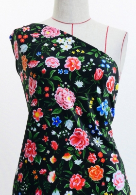 Flamenco Fabric / Floral / JKF-089-BK