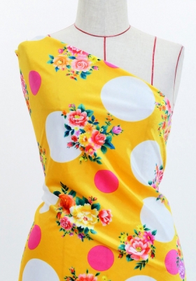 Flamenco Fabric / Bouquet&Dots / JKF-095-YE