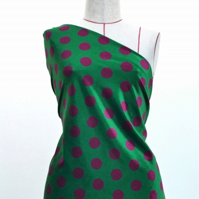 Flamenco Fabric / Smoky Dots / Dark Emerald Green / JKF-143