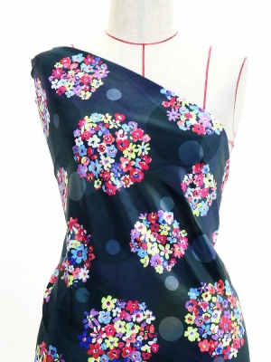Flamenco Fabric / Floral & Dots / JKF-185-BK