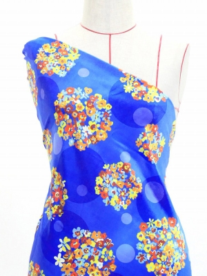 Flamenco Fabric / Floral & Dots / JKF-185-BL