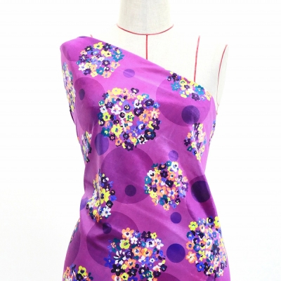 Flamenco Fabric / Floral & Dots / JKF-185-RDPU