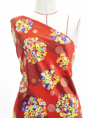 Flamenco Fabric / Floral & Dots / JKF-185-RD