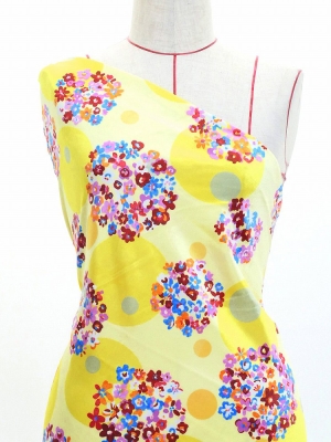 Flamenco Fabric / Floral & Dots / JKF-185-YE