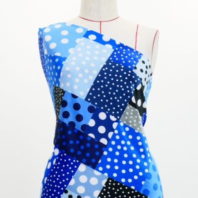 Flamenco Fabric / Dots & Patchwork Style / JKF-195-BL