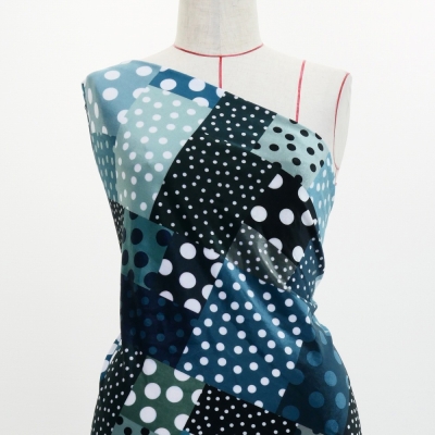 Flamenco Fabric / Dots & Patchwork Style / JKF-195-GYBL
