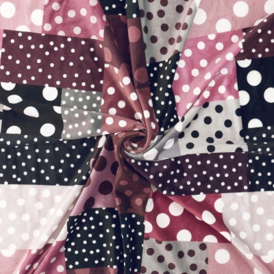 Flamenco Fabric / Dots & Patchwork Style / JKF-195-GYRD