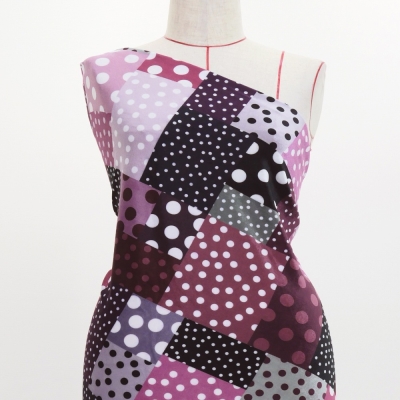 Flamenco Fabric / Dots & Patchwork Style / JKF-195-GYRD