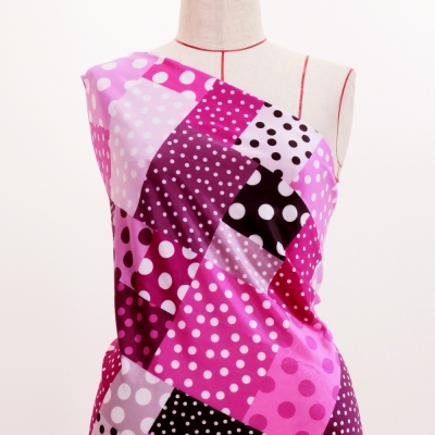 Flamenco Fabric / Dots & Patchwork Style / JKF-195-PI