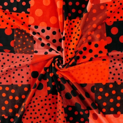 Flamenco Fabric / Dots & Patchwork Style / JKF-195-RDBK