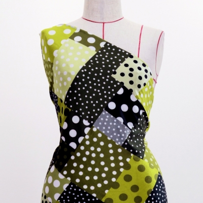 Flamenco Fabric / Dots & Patchwork Style / JKF-195-YE