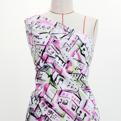 Flamenco Fabric / Townscape Pattern / JKF-197-PI