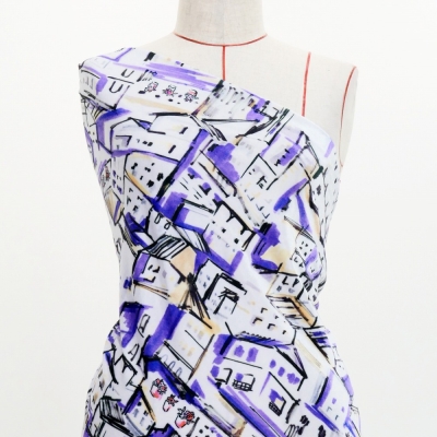 Flamenco Fabric / Townscape Pattern / JKF-197-PU