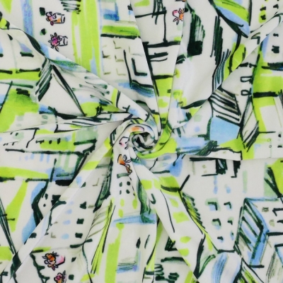 Flamenco Fabric / Townscape Pattern / JKF-197-YEGR