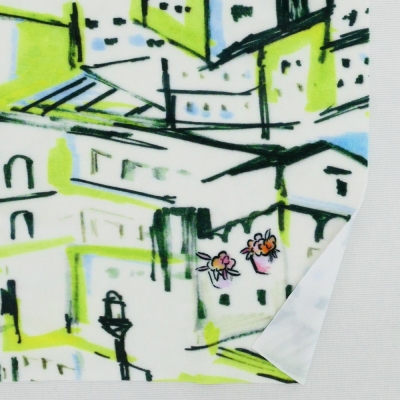 Flamenco Fabric / Townscape Pattern / JKF-197-YEGR